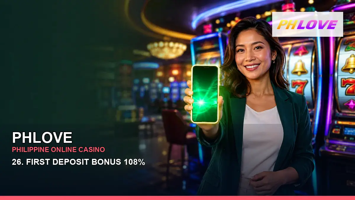 PHLOVE casino first deposit rewards in a vivid scene for the PHLOVE brand search, casino access, games, account help and