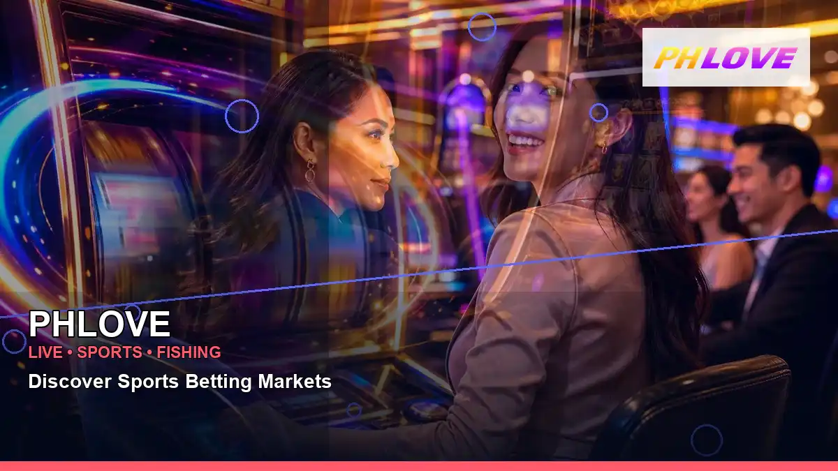 PHLOVE night online slot games featuring an adult Filipina casino host with a left-diagonal composition